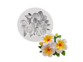 Molde silicona 3 flores de 5 petalos